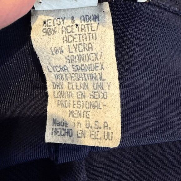 Betsy & Adam Vintage Pullover Sheath Dress Navy Blue Laser Floral Design Size 8 - Picture 6 of 10